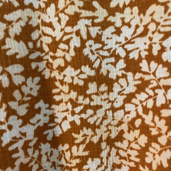 LC Lauren Conrad Dark Orange and White Shirt with Ruffled Sleeves - Picture 5 of 8